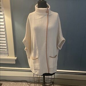 LC Lauren Conrad Chic Women's Cream Cowl neck wrap Sweater Jacket